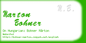 marton bohner business card