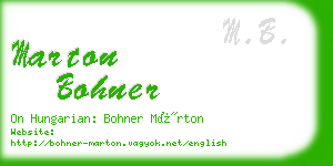 marton bohner business card